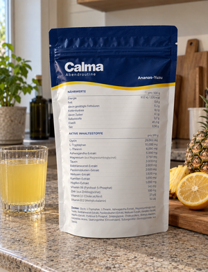 Calma Ananas Yuzu Rückseite mit Nährwerten