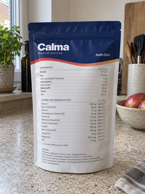 Calma Apfel Zimt Rückseite mit Nährwerten