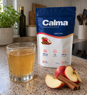 Calma Apfel Zimt mit fertigem Drink, Apfel und Zimt