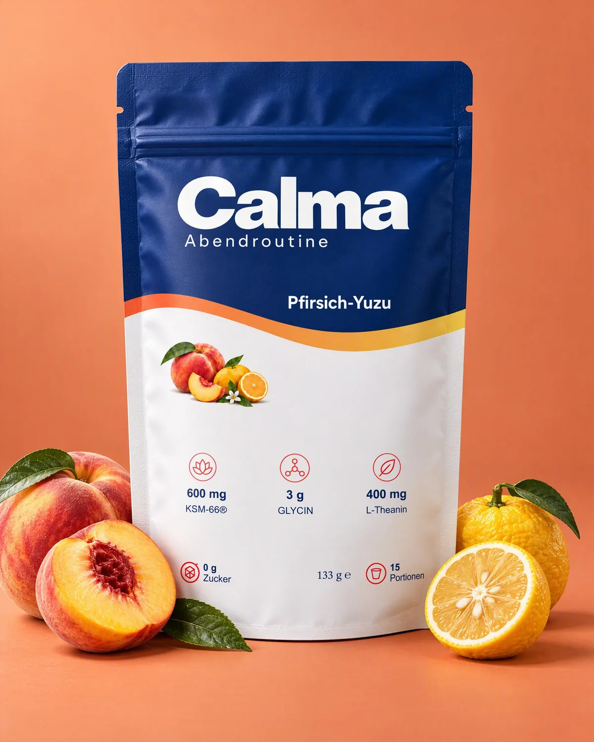 Calma Pfirsich Yuzu, Standbeutel mit 15 Portionen