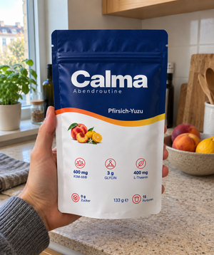 Calma Pfirsich Yuzu Beutel in der Hand